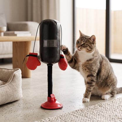 🥊Interactive Punching Bag Cat Toy - Suction Cup Boxing Gym