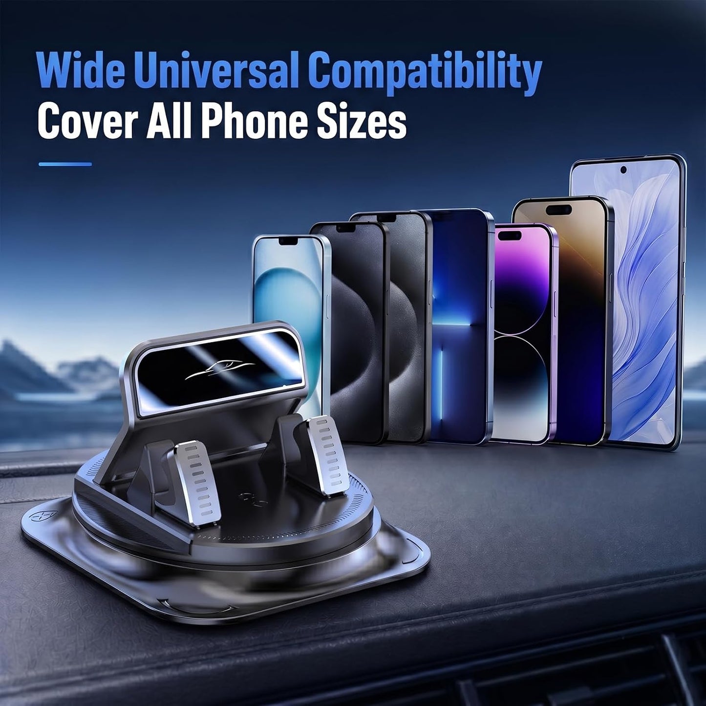 🚗360° Universal Car Phone Mount - Anti-Slip & Zero Glue Residue