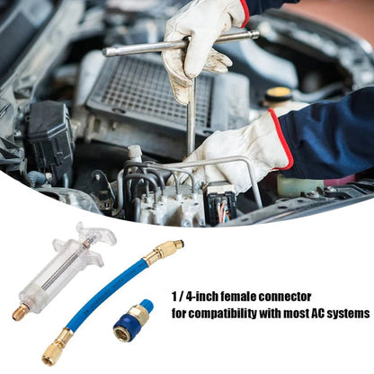 🚀A/C Oil & UV Dye Injector Tool Kit with 1/4" SAE & 13mm Quick Coupler | 1 oz (30ml)⚡