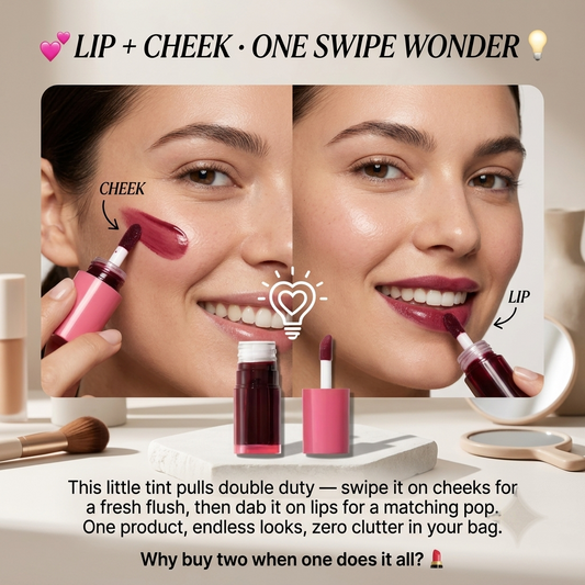 2-in-1 Hydrating Lip & Cheek Tint | Long-Wear Dewy Blush & Stain