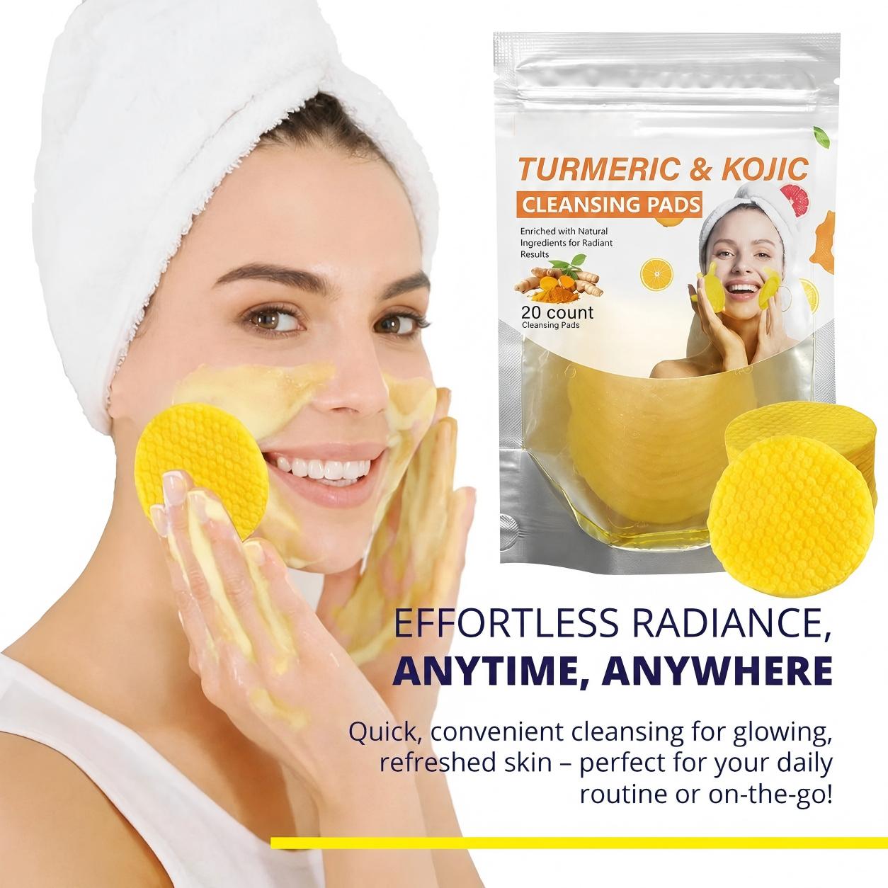 ✨Turmeric & Kojic Acid Cleansing Pads | Brightening & Glow (20 Count)🌿