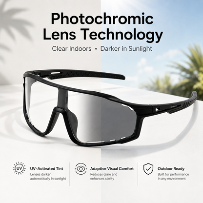 🕶️ UV400 Photochromic Polarized Safety Glasses ☀️ Anti-Glare Protection