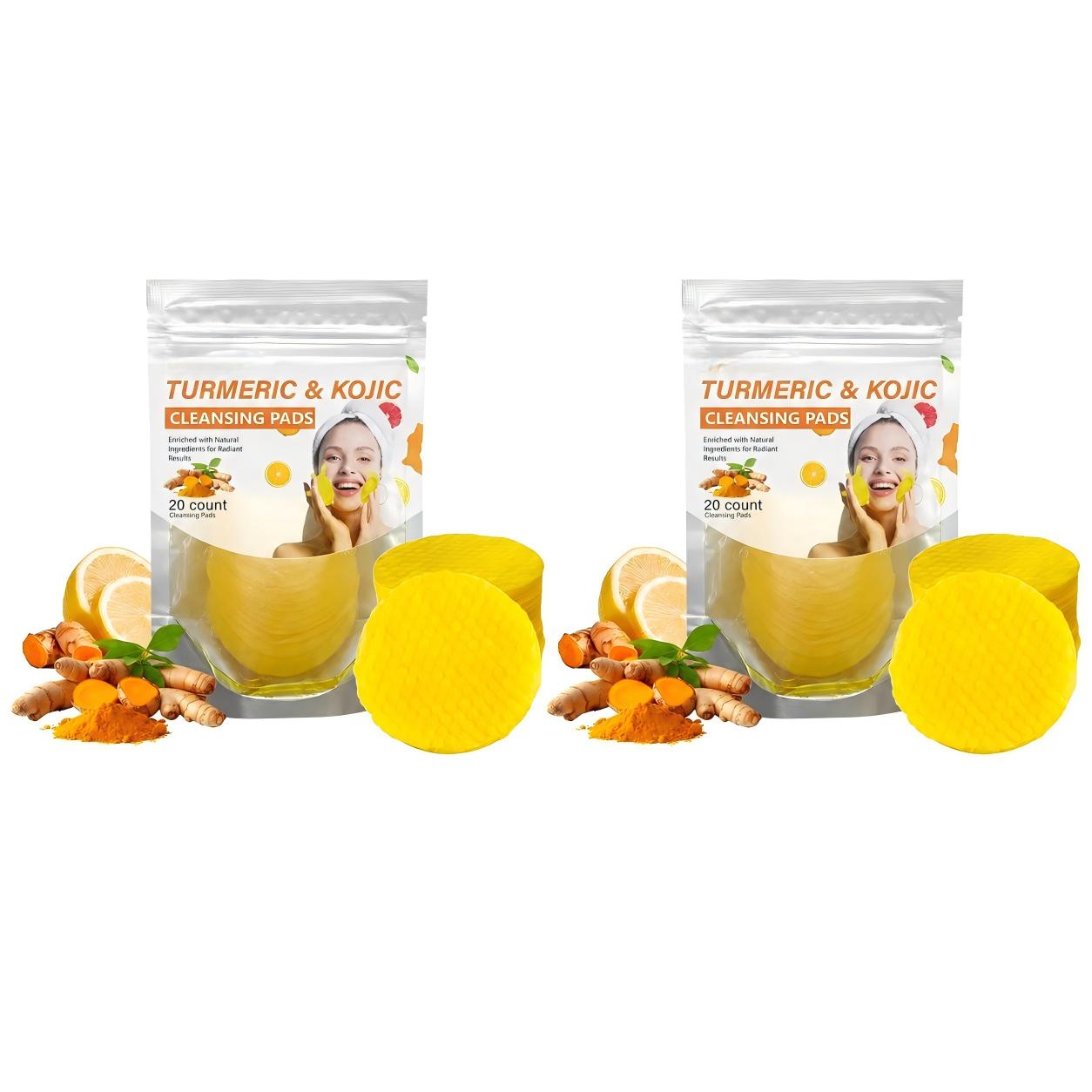 ✨Turmeric & Kojic Acid Cleansing Pads | Brightening & Glow (20 Count)🌿