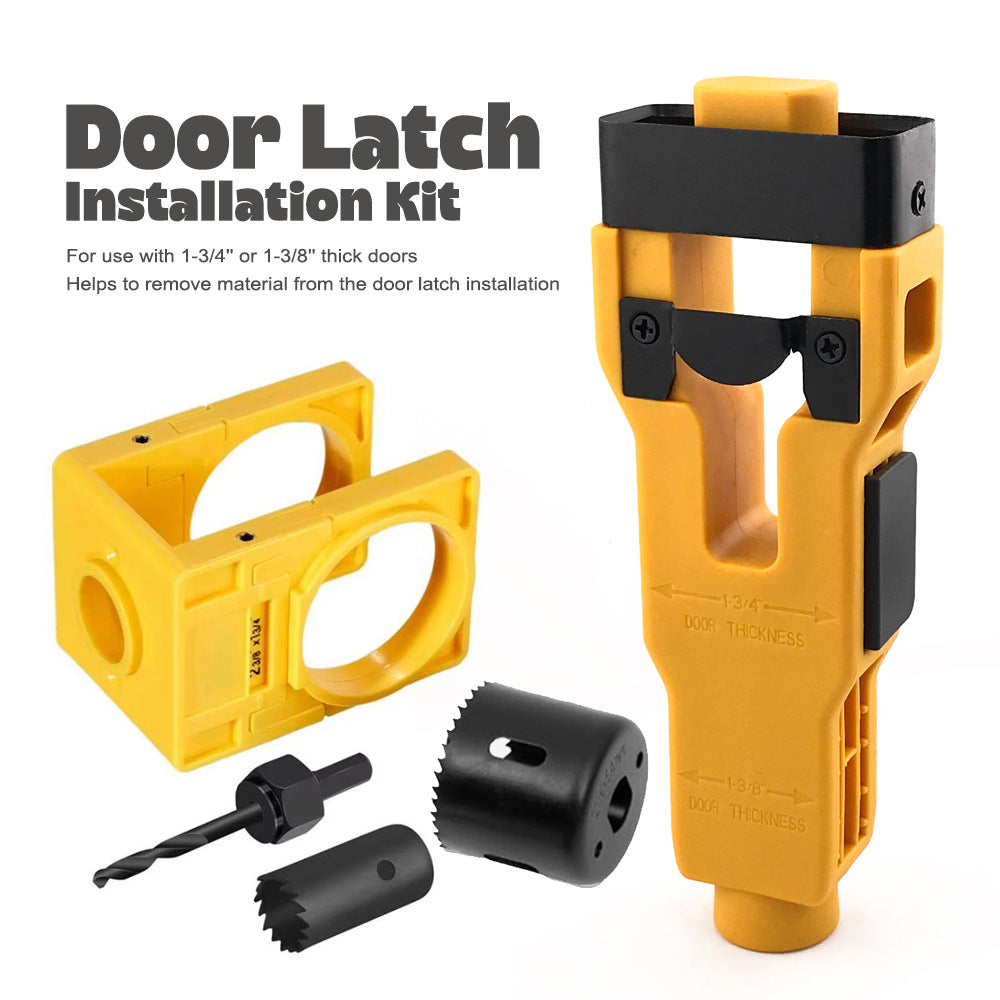 🔧Professional Wood Door Lock Installation Kit | Self-Centering Jig Set⚡