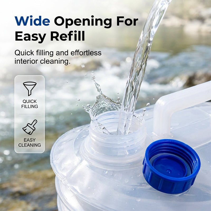 💧Collapsible Camping Water Container with Spigot | Leakproof Space-Saving Jug💡