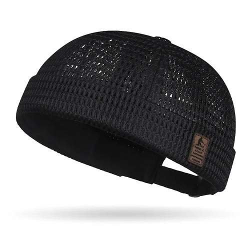 Men’s Breathable Brimless Docker Hat – Lightweight Mesh Skull Cap for Summer Outdoor Wear