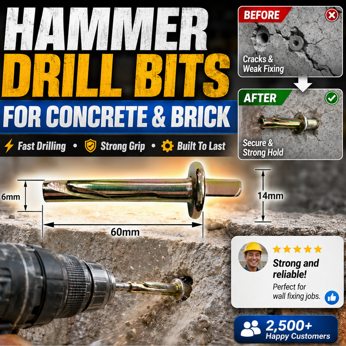 🔨 Premium Concrete Pin Anchors - Heavy Duty Carbon Steel Wall Bolts