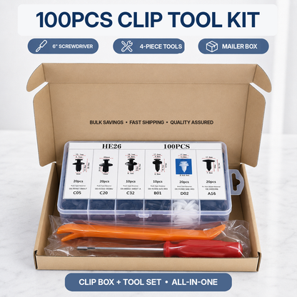 100PCS Automotive Push Retainer Clip Kit with Storage Box