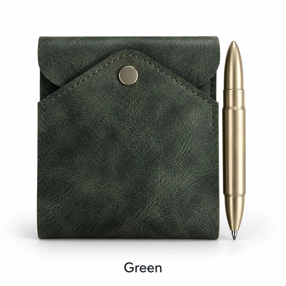 Vintage Leather Wallet with Pen Holder | Compact EDC |  Free A Pen