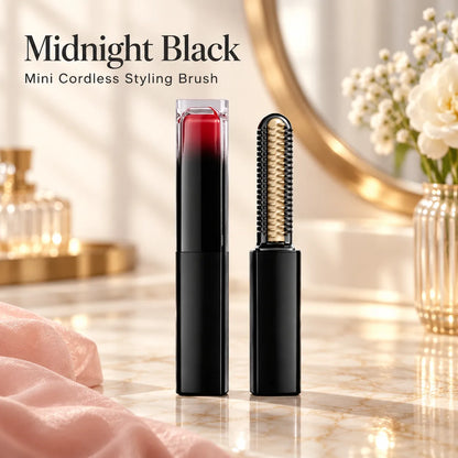 ✨ Mini Cordless Heated Styling Brush – Portable Hair Touch-Up Tool for Bangs, Face-Framing Pieces & Ends