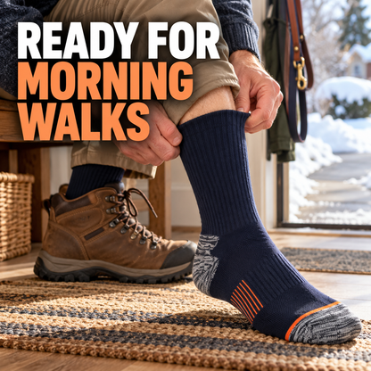 🧦 Cushioned Crew Socks – Thick Comfort for Chilly Morning Walks