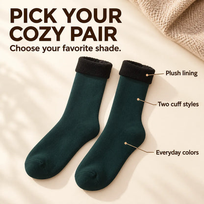 🧦 Fleece-Lined Cozy Socks – Warm Winter Comfort, Two Ways to Wear