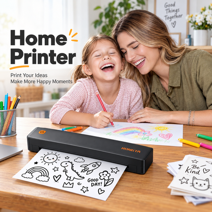 🖨️ Portable Wireless A4 Thermal Printer – Inkless Bluetooth & USB Printing Anywhere