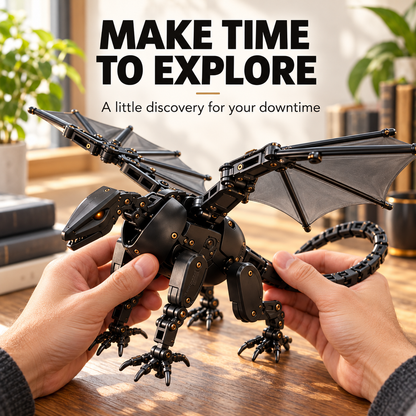 Egg-to-Dragon Transforming Toy – Black & Gold Mechanical Dragon for Play & Display
