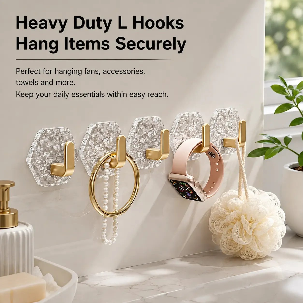 🔥Buy More Save More🔥Heavy-Duty Plastic Self-Adhesive Hexagonal Ripple Hooks