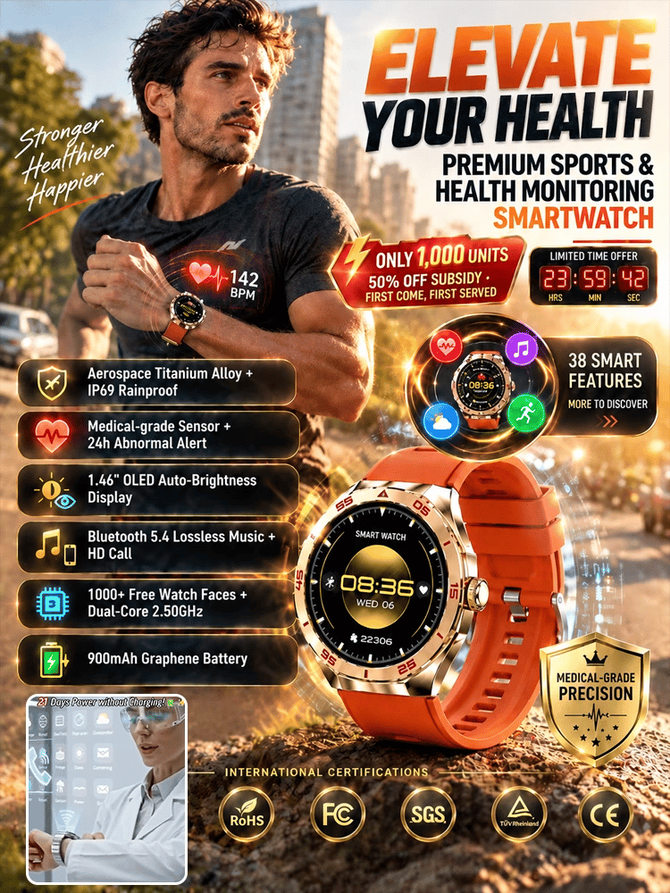 Stylish multi-functional sports monitoring watch