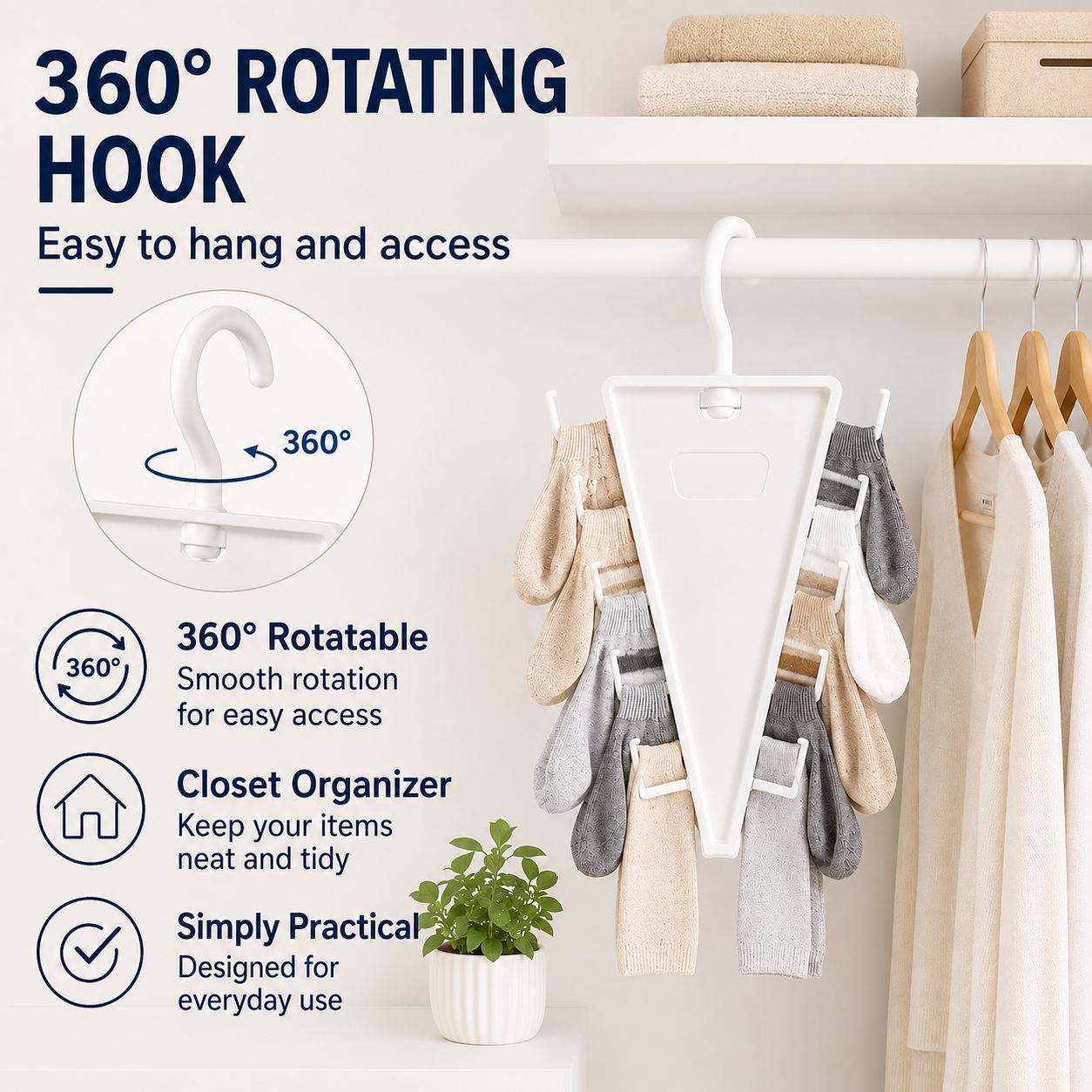 👕V-Shape Double-Sided 12-Slot Closet Organizer