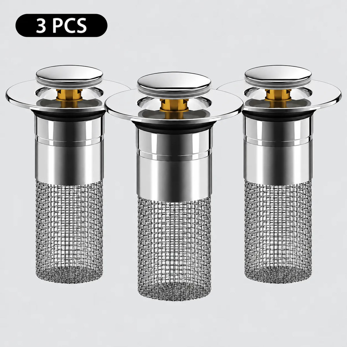 🚰 2-in-1 Pop-Up Sink Drain Stopper with Hair Catcher | Easy-Clean Bathroom Drain Filter