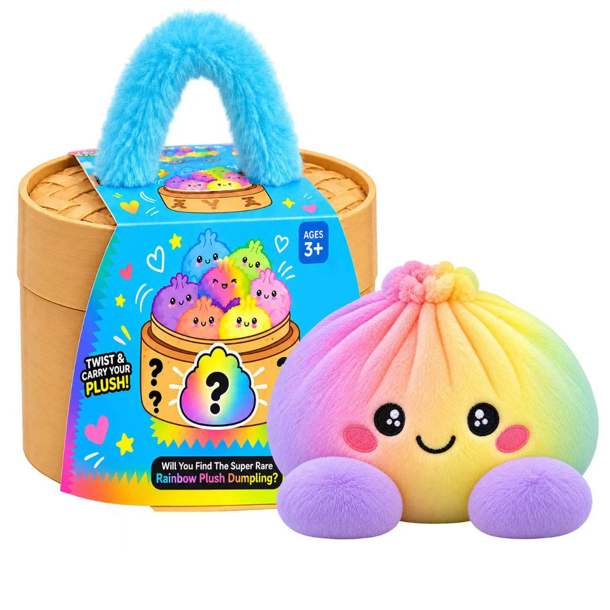 Buy three get one free 🥟Rainbow Dumpling Squishy Toy with Steamer 🌈