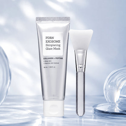 🔥 Instant Glass Skin! PDRN Exosome Peel-Off Glaze Mask with Silicone Brush 💎