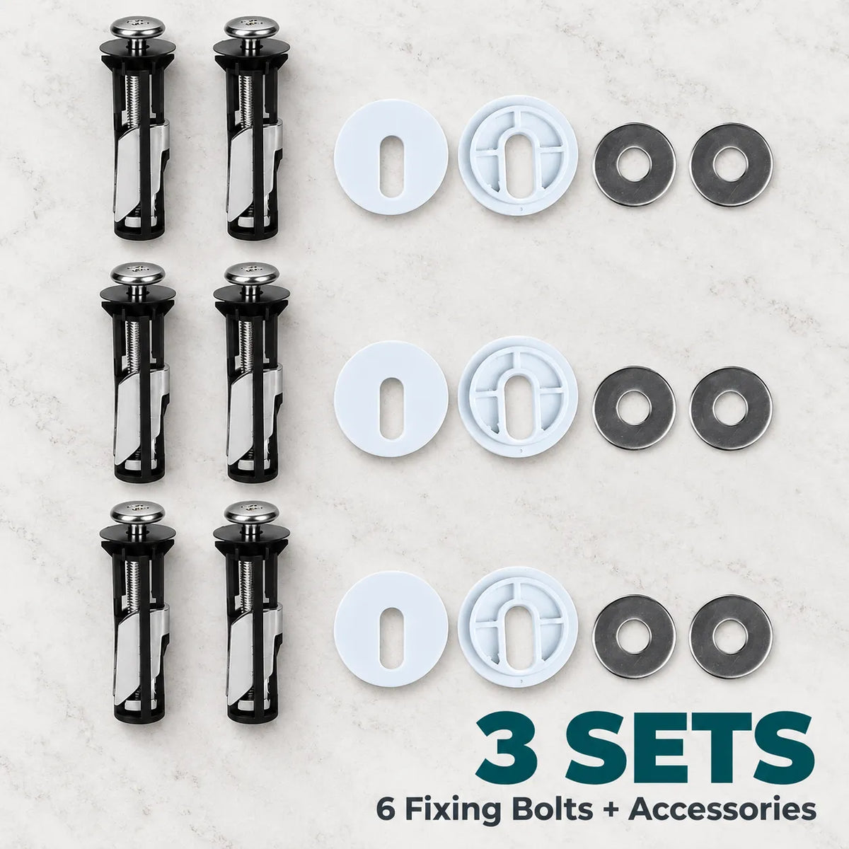 🔧 Toilet Seat Replacement Bolt Kit – Toggle Fixings with Washers