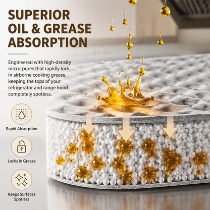 🧽5-piece pack of disposable refrigerator top oil-absorbing pads
