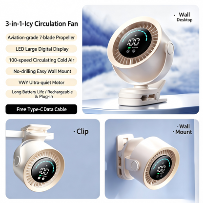 Portable 4000mAh Rechargeable Clip-On Fan