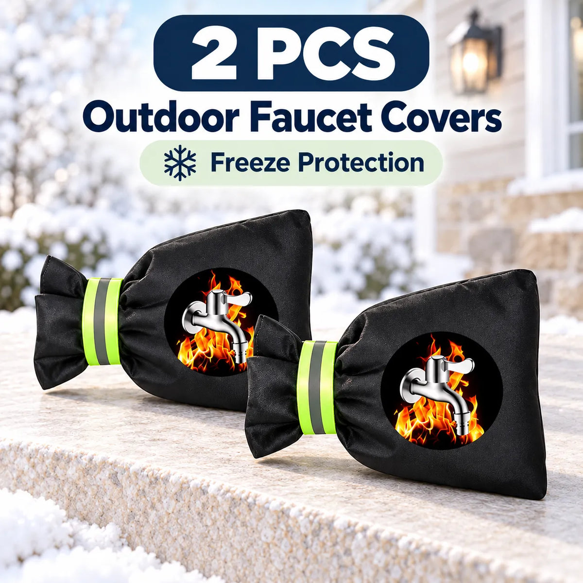❄️ Winter Outdoor Faucet Covers – Insulated Freeze Protection 🛡️