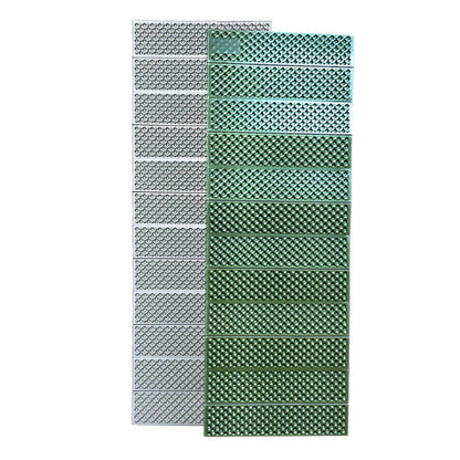 Army Green camping mat front and silver foil reverse, Upgraded version.