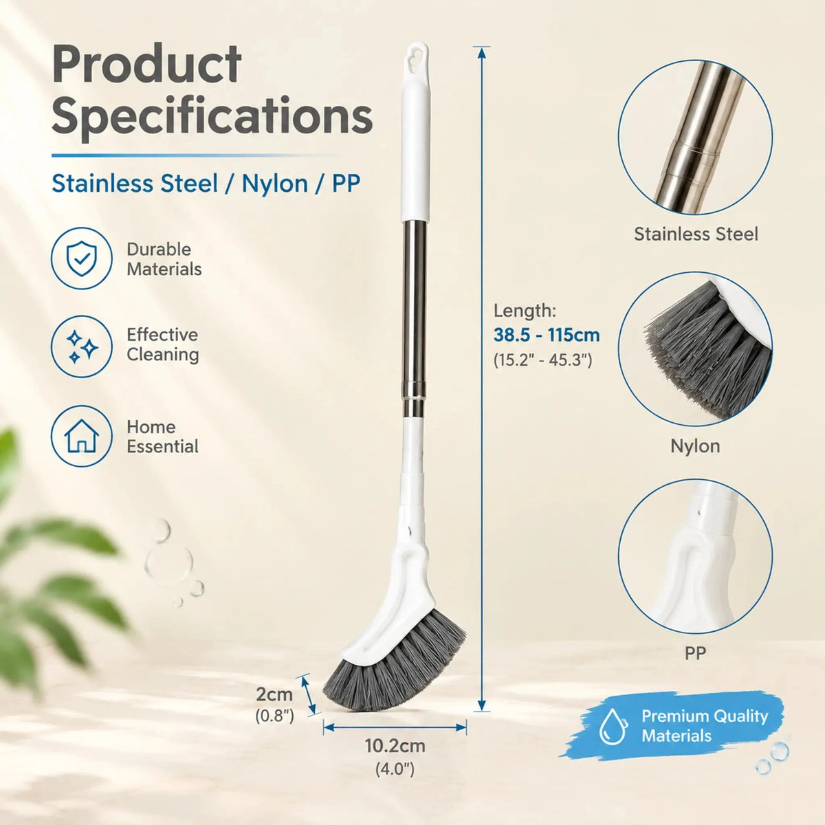 🧼 Reach Further, Clean Deeper | Telescopic Crevice Brush