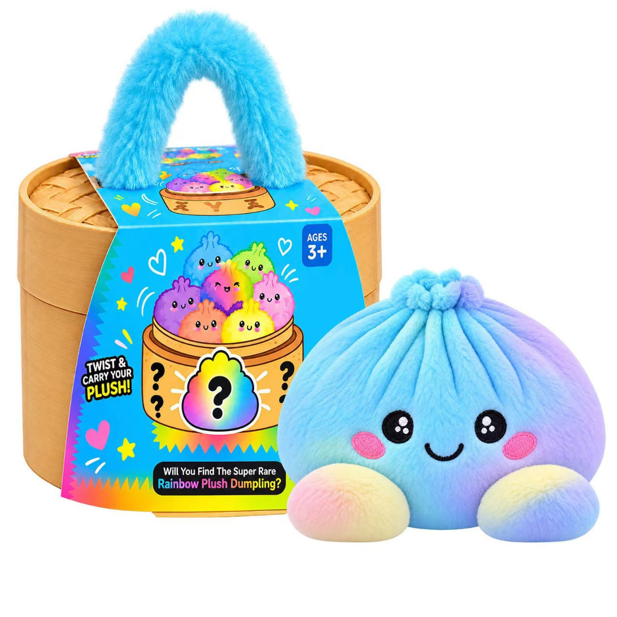 Buy three get one free 🥟Rainbow Dumpling Squishy Toy with Steamer 🌈