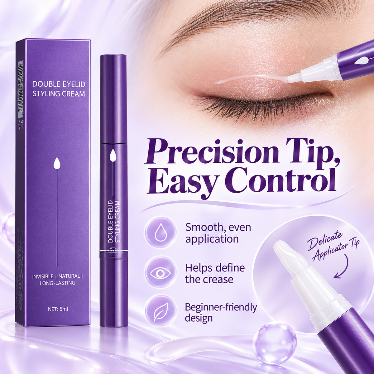 ✨ Invisible Double Eyelid Styling Pen – Natural-Looking Crease & Long-Lasting Hold