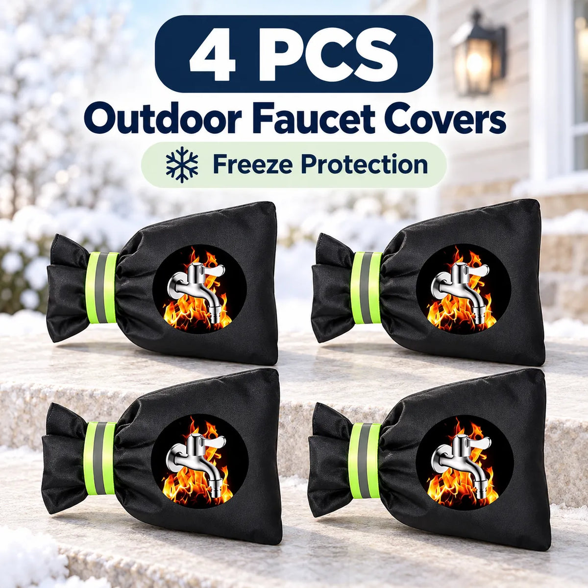 ❄️ Winter Outdoor Faucet Covers – Insulated Freeze Protection 🛡️