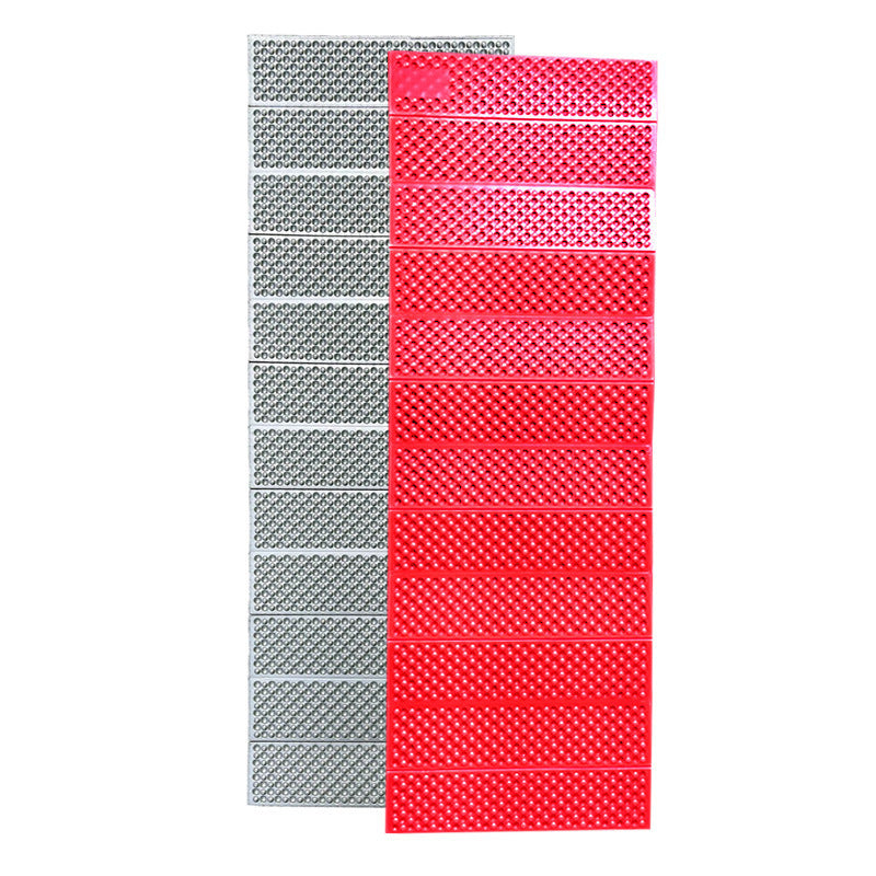 Red camping mat front and silver foil reverse, Upgraded version.