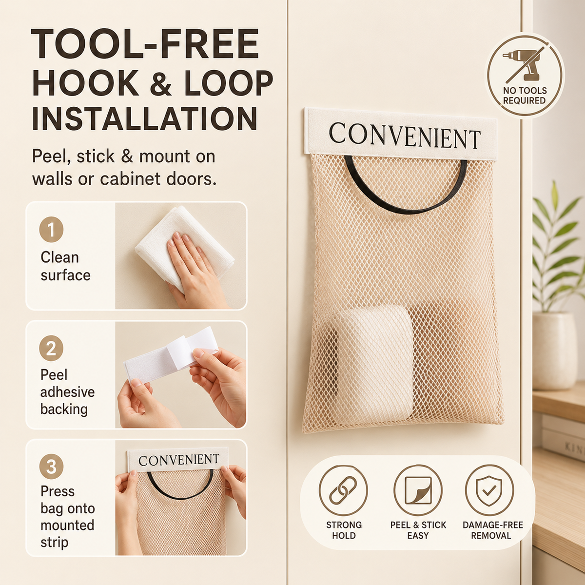 🏠Large-capacity wall-mounted garbage bag storage bag for kitchen