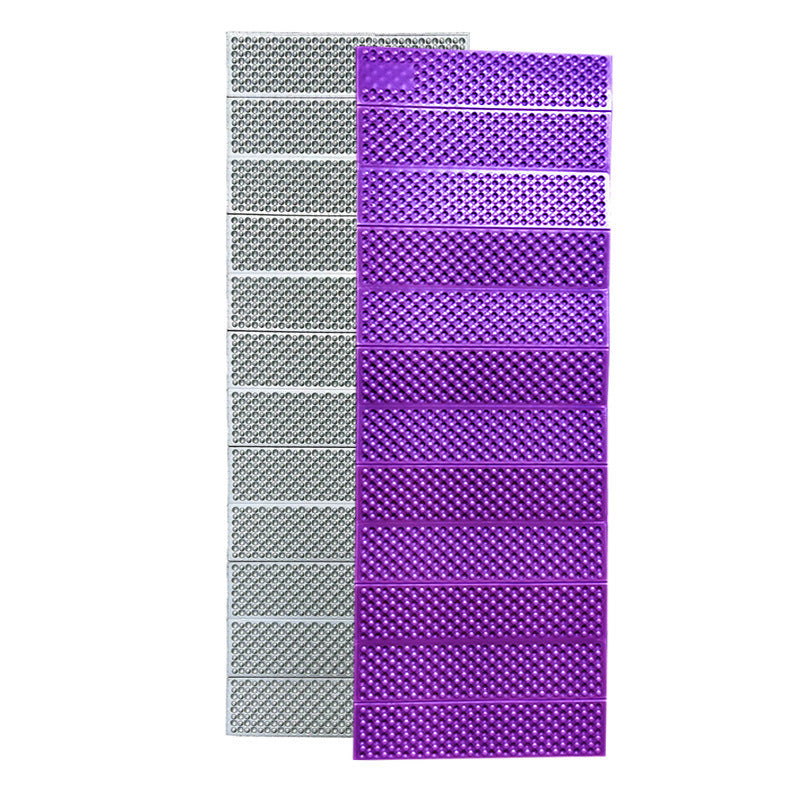 Purple camping mat front and silver foil reverse, Upgraded version.