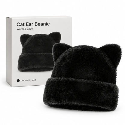 🐻 Fluffy Leopard Print Beanie Hat – Cozy Faux Fur Winter Hat with Cute Bear Ears