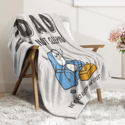 funny-gift-dad-is-not-sleeping-flannel-blanket-8298