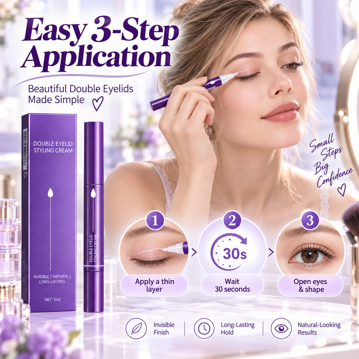 ✨ Invisible Double Eyelid Styling Pen – Natural-Looking Crease & Long-Lasting Hold