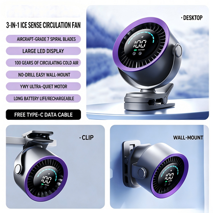 Portable 4000mAh Rechargeable Clip-On Fan
