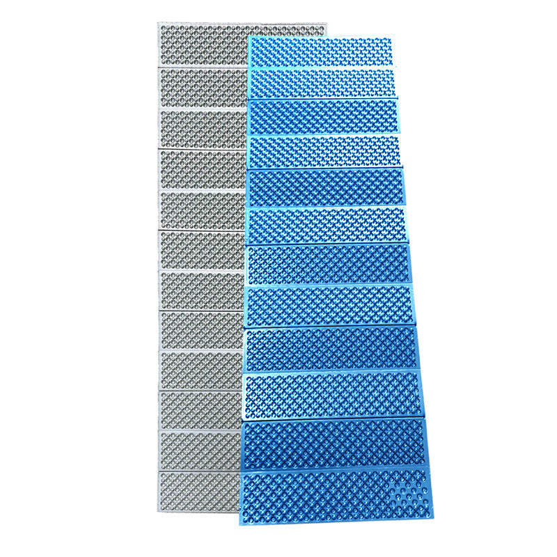 Blue camping mat front and silver foil reverse, Upgraded version.