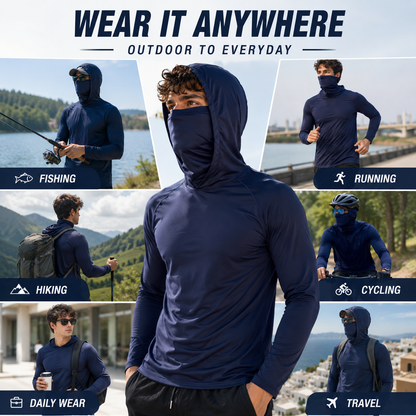☀️ UPF 50+ Men’s Active Hoodies – Lightweight, Breathable & Quick-Dry 6-Pack 🌿