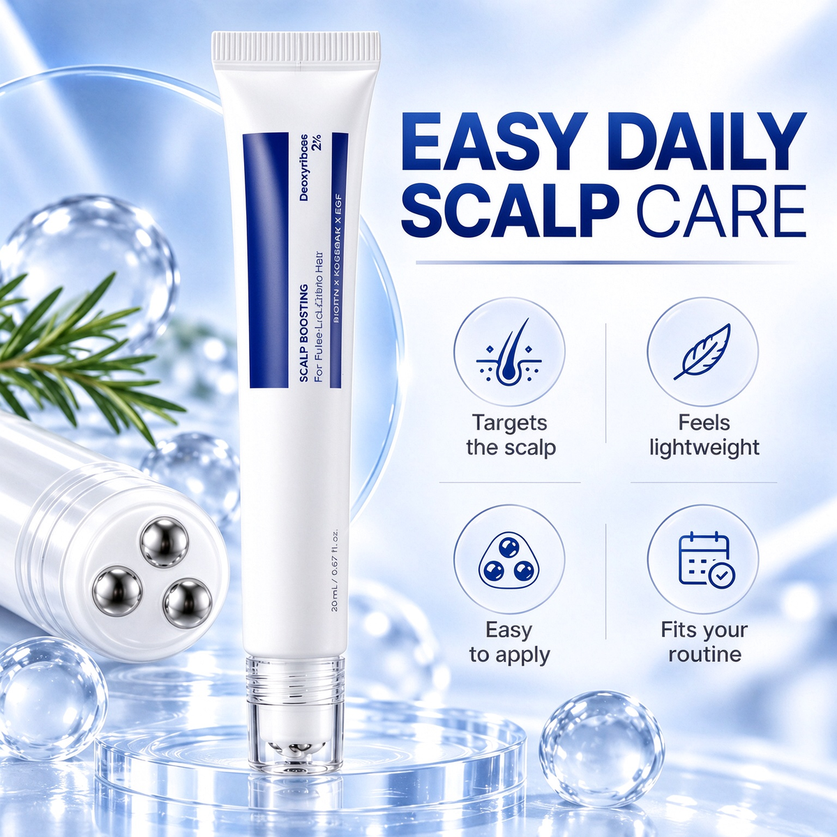 💧 Deoxyribose Scalp Serum 🌿 – Roll-On Scalp Care Serum