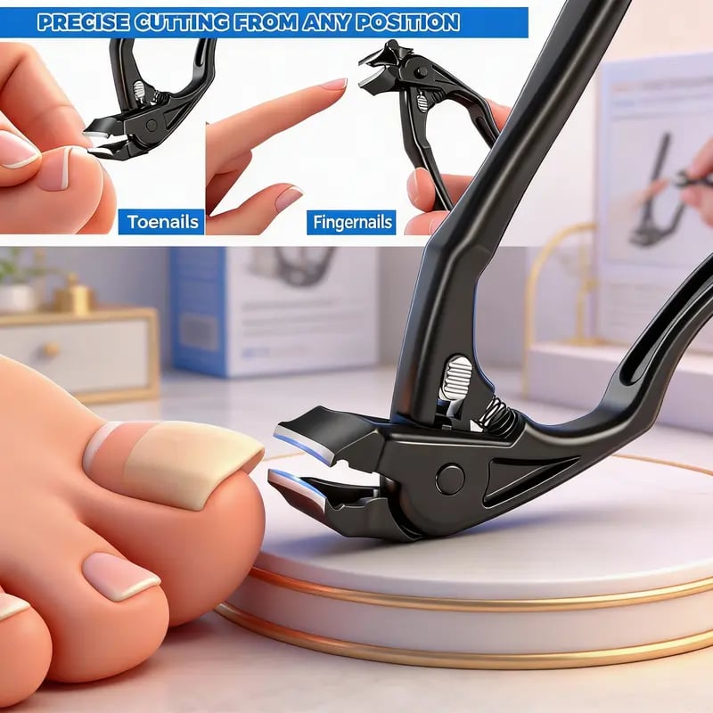 ✂️🖤 Easy-Grip Curved Nail Clipper for Seniors
