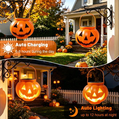 🎃 Solar-Powered Pumpkin Lantern | IP65 Weatherproof & Auto-Lit Halloween Decor
