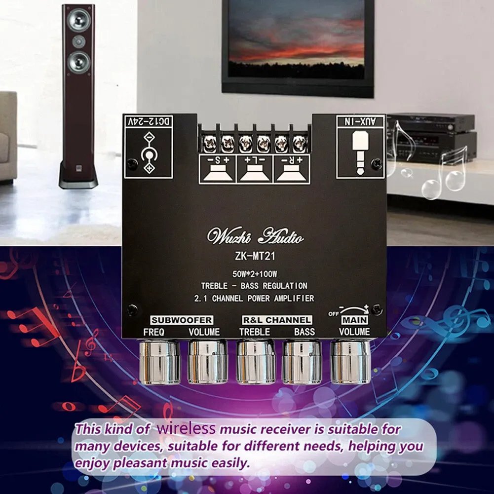 🔥 2.1 Channel Bluetooth Audio Receiver Power Amplifier Module🔊