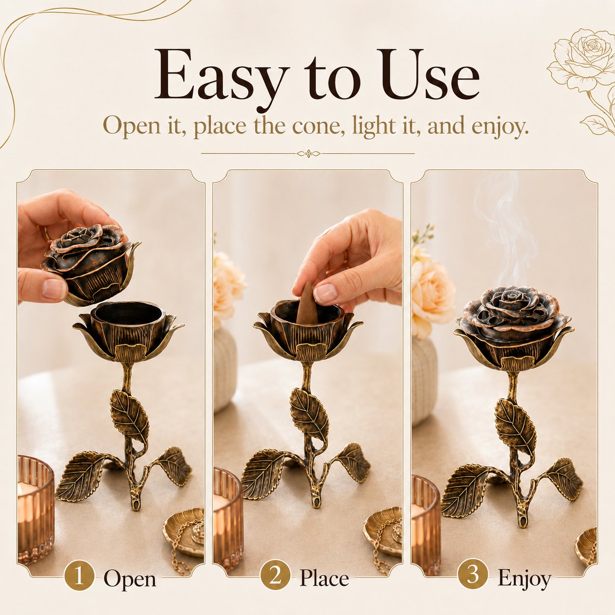 hot-sale-49-off-vintage-rose-incense-burner-1323