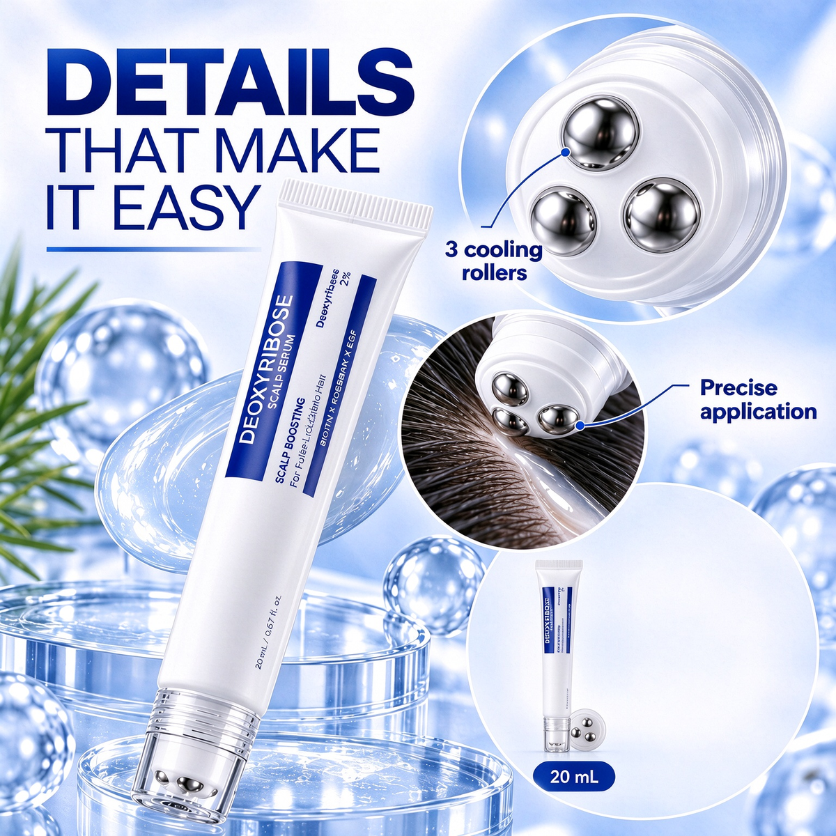 💧 Deoxyribose Scalp Serum 🌿 – Roll-On Scalp Care Serum