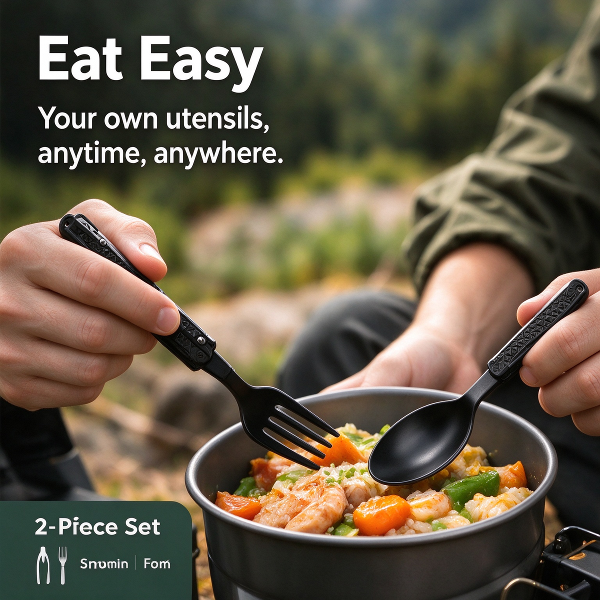 Multifunctional Folding Fork & Spoon Set