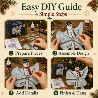 ⭐ The Ultimate Holiday DIY Gift:  3D Iridescent Glass-Style Christmas Suncatcher Ornament Kit 🎄❄️